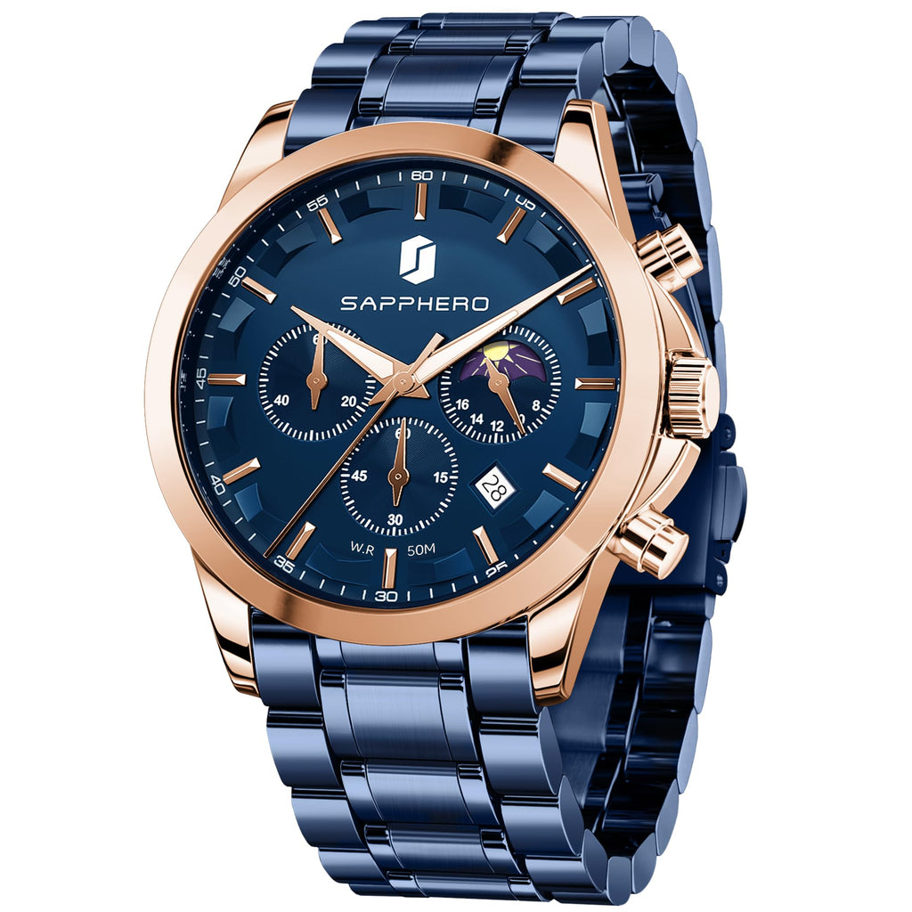 BENYAR Mens Watches Analog Quartz Chronograph Waterproof Wrist Watches for Men Fashion Business Work Casual Sport Designer Dress Watch with Calendar Elegant Gifts for Men