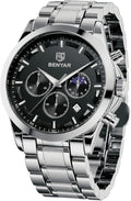 BENYAR Mens Watches Analog Quartz Chronograph Waterproof Wrist Watches for Men Fashion Business Work Casual Sport Designer Dress Watch with Calendar Elegant Gifts for Men