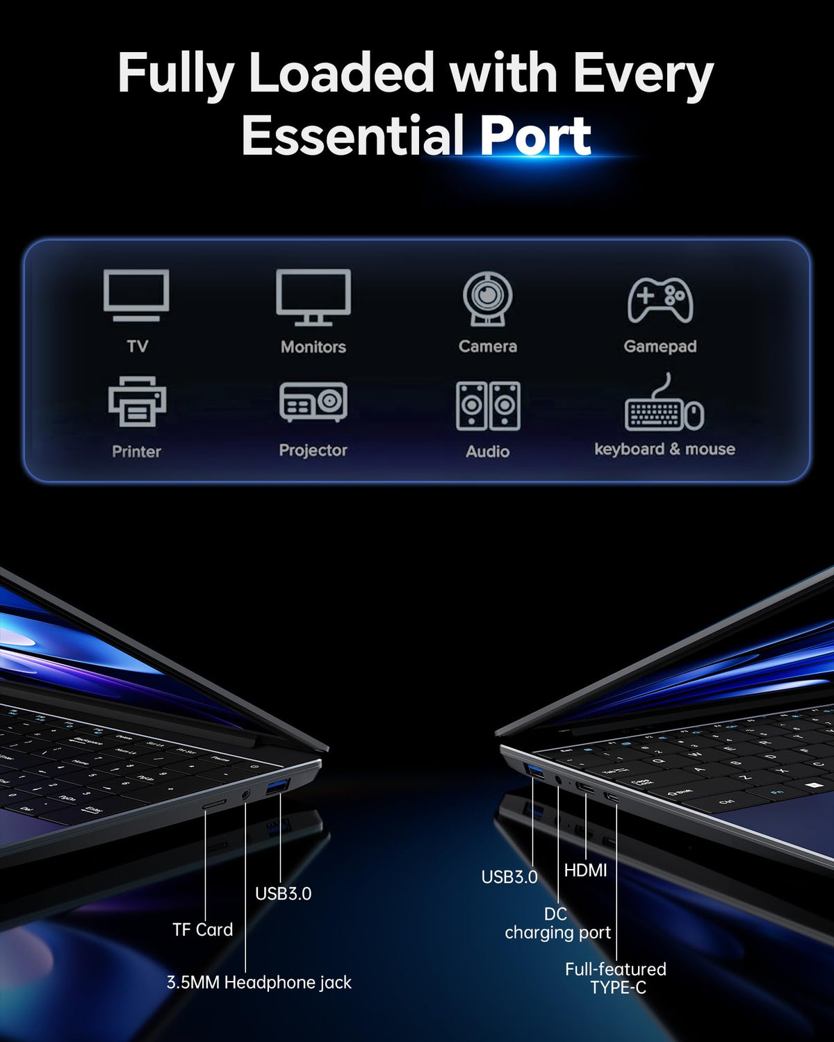 15.6'' AI Laptop with Office 365 12GB RAM 256GB SSD Win 11 Laptops