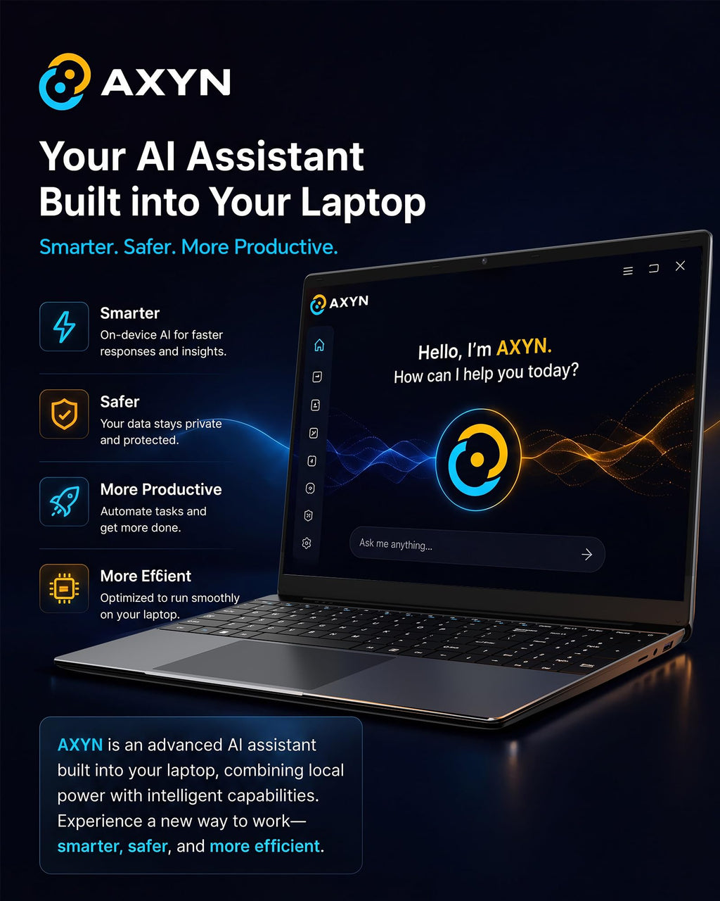 15.6'' AI Laptop with Office 365 12GB RAM 256GB SSD Win 11 Laptops