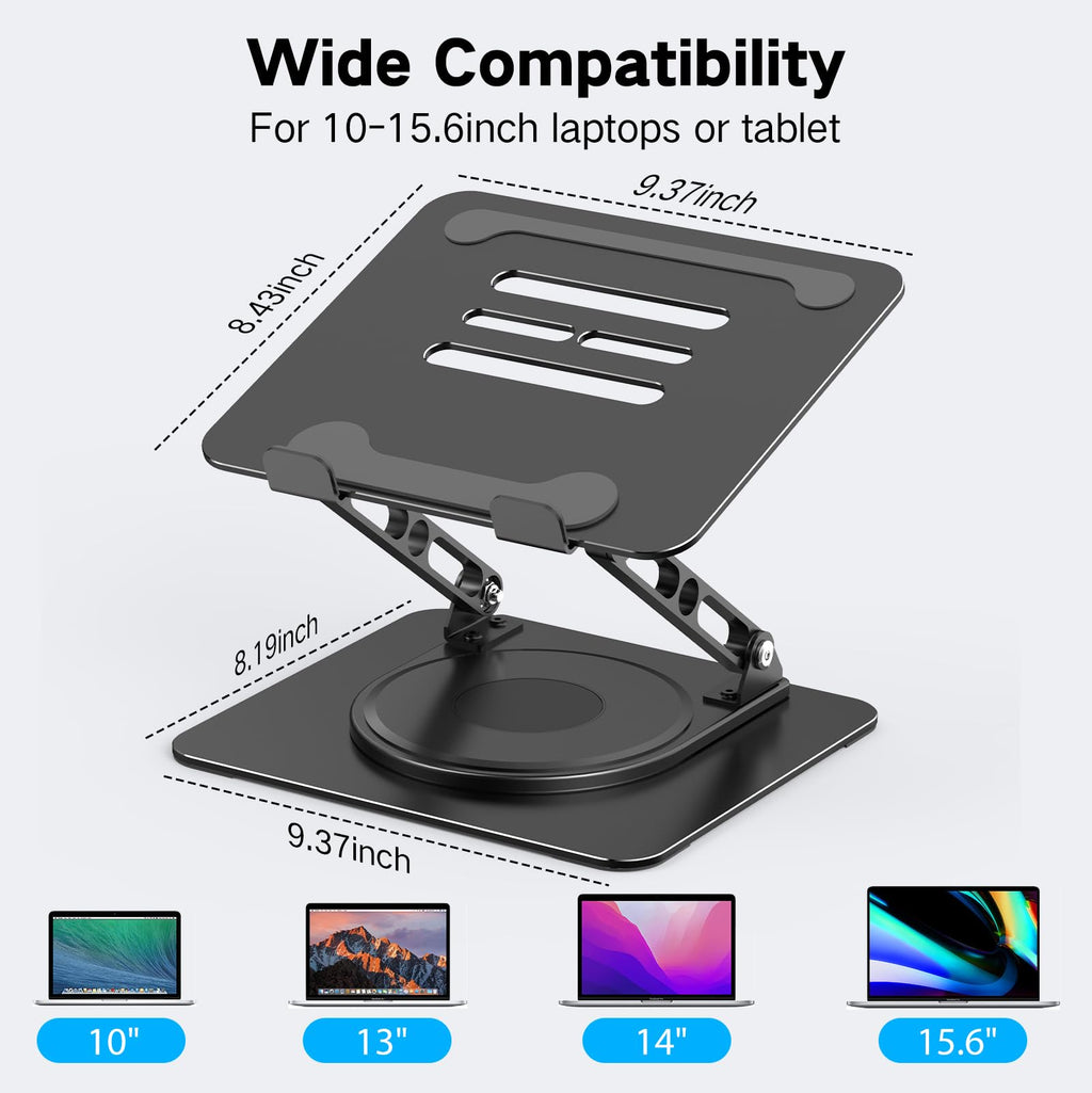 Adjustable Laptop Stand for Desk, Metal Laptop Riser Holder