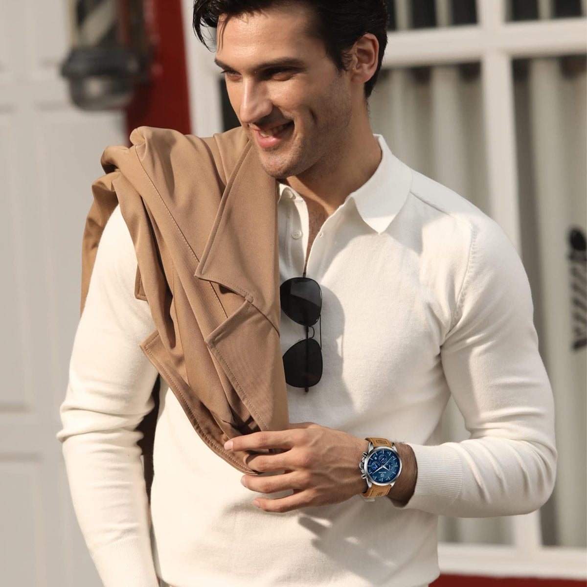 BENYAR Mens Watches Analog Quartz Chronograph Waterproof Wrist Watches for Men Fashion Business Work Casual Sport Designer Dress Watch with Calendar Elegant Gifts for Men