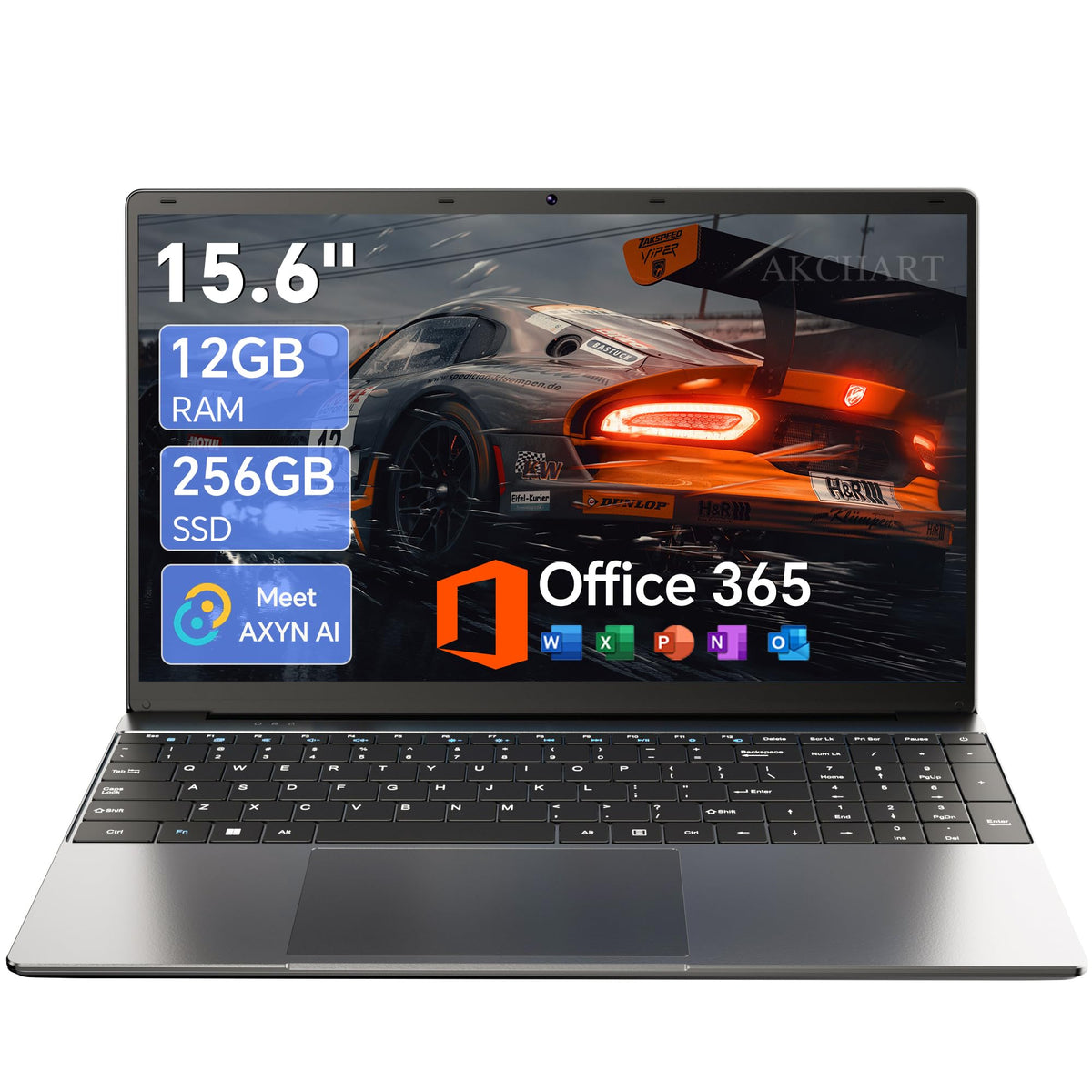 15.6'' AI Laptop with Office 365 12GB RAM 256GB SSD Win 11 Laptops