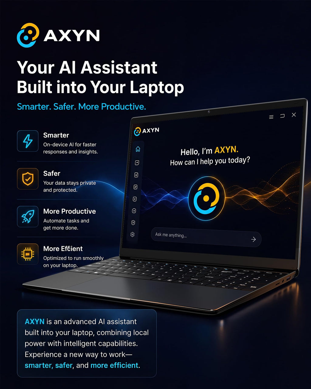 15.6'' AI Laptop with Office 365 12GB RAM 256GB SSD Win 11 Laptops