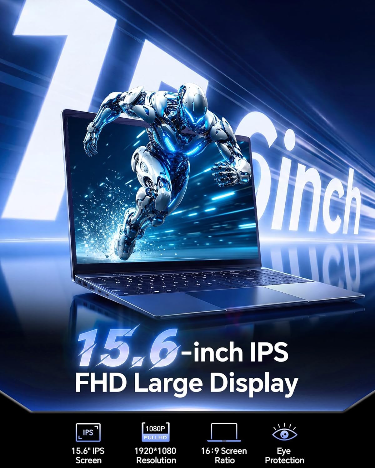 15.6'' AI Laptop with Office 365 12GB RAM 256GB SSD Win 11 Laptops