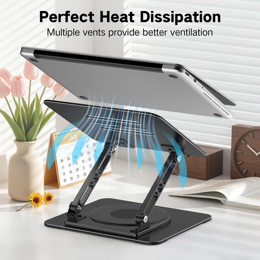 Adjustable Laptop Stand for Desk, Metal Laptop Riser Holder