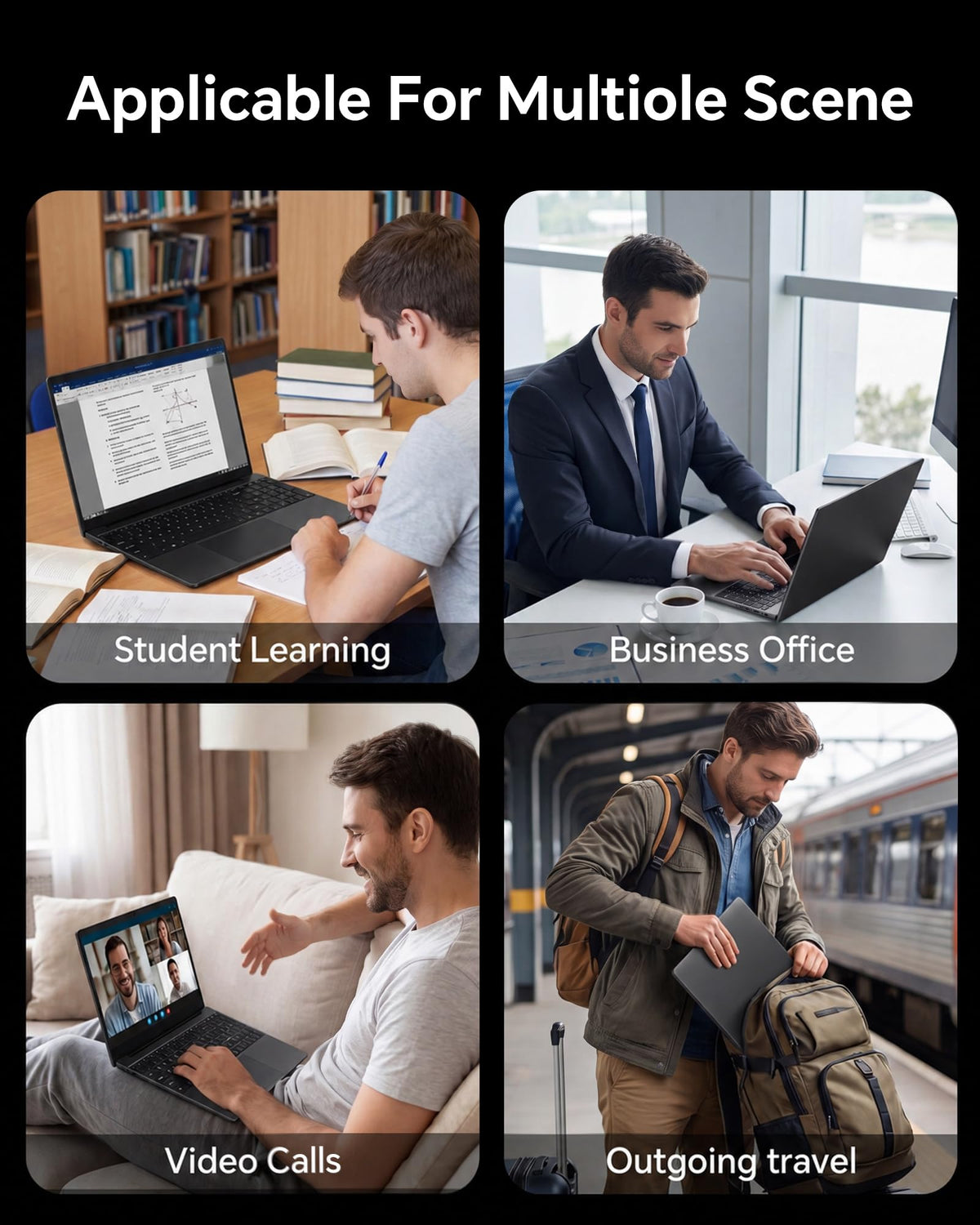 15.6'' AI Laptop with Office 365 12GB RAM 256GB SSD Win 11 Laptops