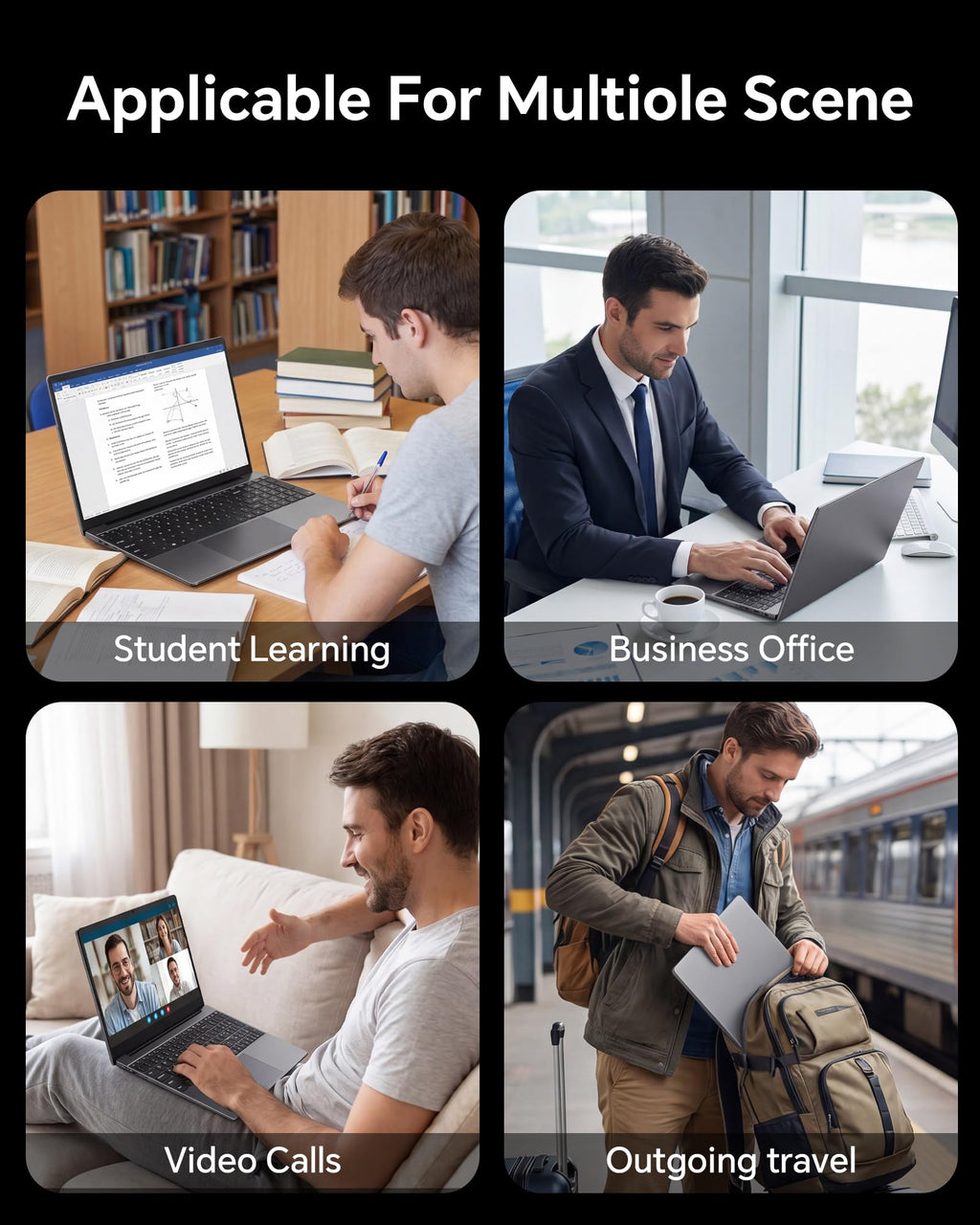 15.6'' AI Laptop with Office 365 12GB RAM 256GB SSD Win 11 Laptops