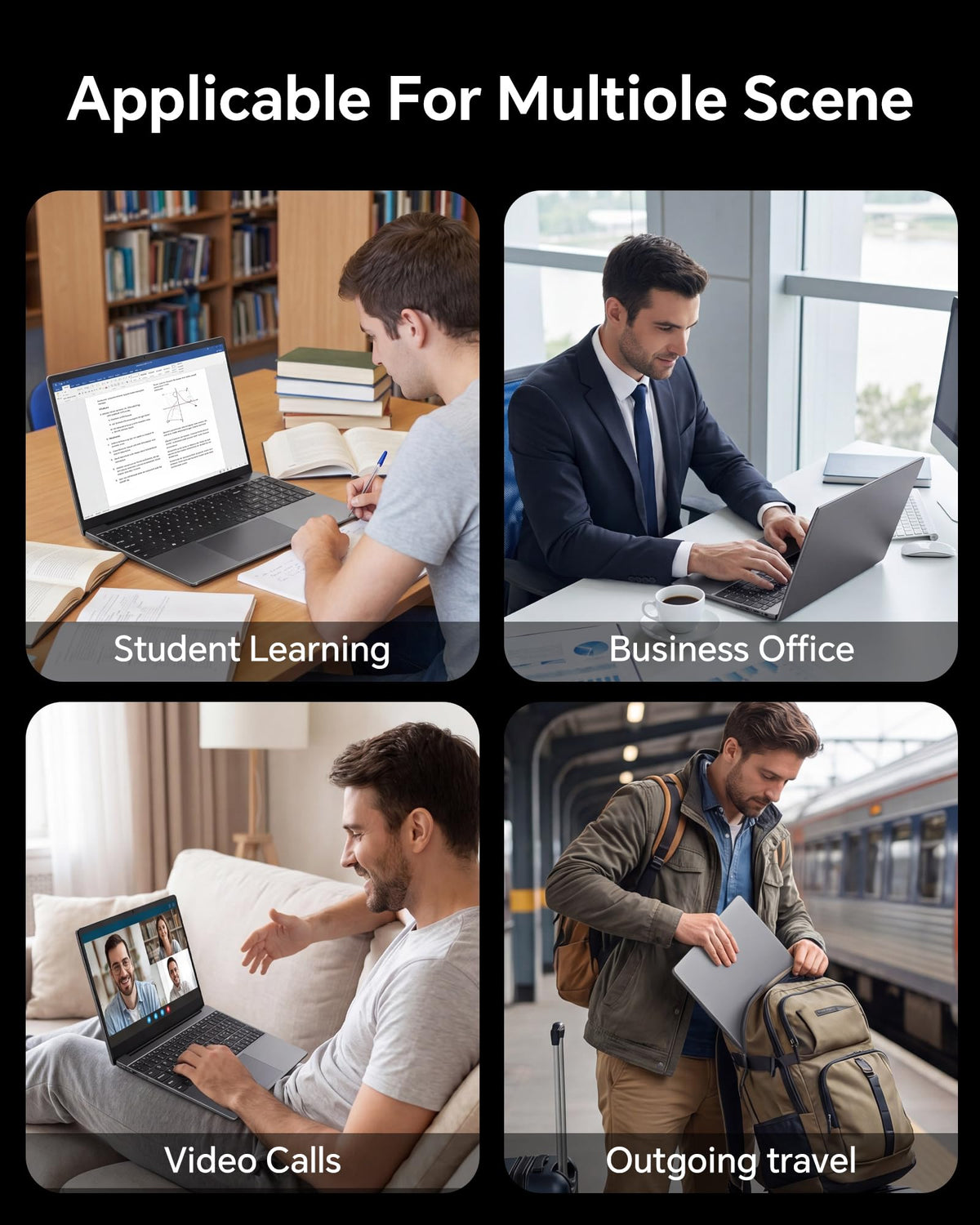 15.6'' AI Laptop with Office 365 12GB RAM 256GB SSD Win 11 Laptops