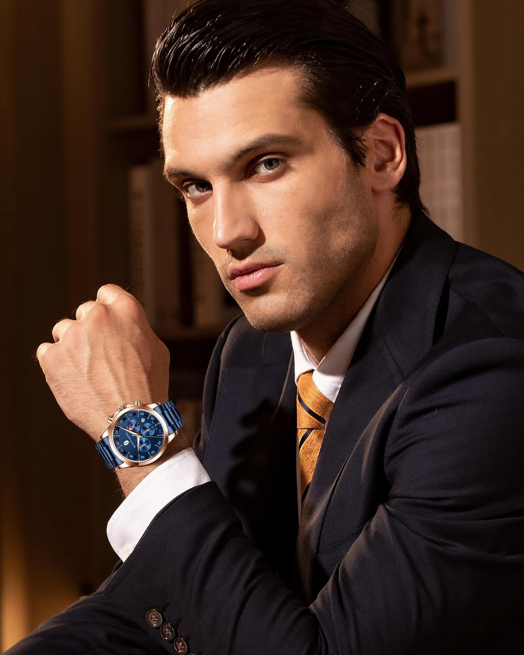 BENYAR Mens Watches Analog Quartz Chronograph Waterproof Wrist Watches for Men Fashion Business Work Casual Sport Designer Dress Watch with Calendar Elegant Gifts for Men