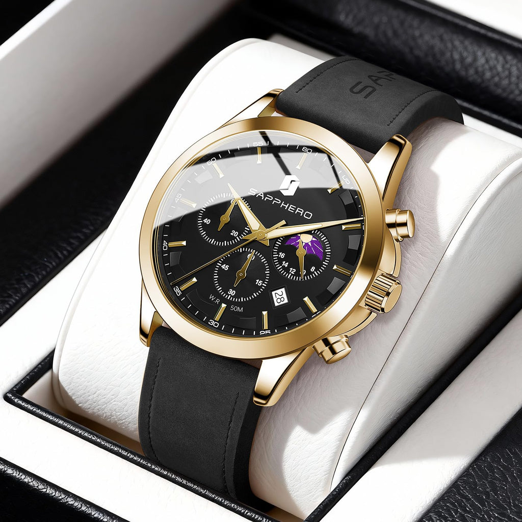 BENYAR Mens Watches Analog Quartz Chronograph Waterproof Wrist Watches for Men Fashion Business Work Casual Sport Designer Dress Watch with Calendar Elegant Gifts for Men